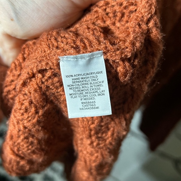 Halogen Cowl Neck Rust Sweater, Women’s XL, Long Sleeve with Tunic Length - Picture 4 of 5